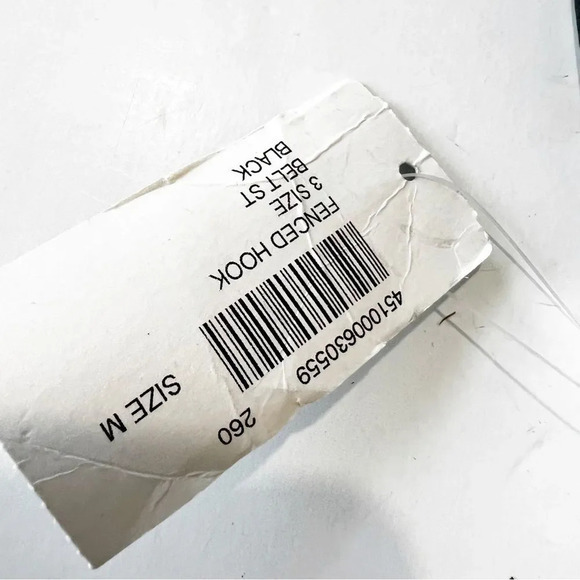 Chico’s Wide Belt French Hook Clasp Antiqued Nickel Buckle Black Size Medium NWT - Picture 4 of 8